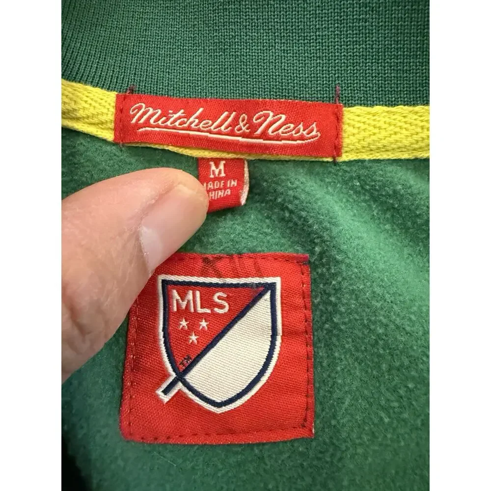 Mitchell & Ness Mens Green Portland Timbers Full Zip Track Jacket Size M Medium